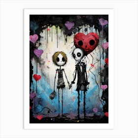 Skeleton Couple 1 Art Print