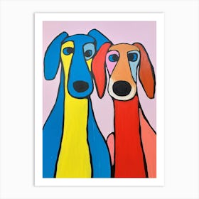 Colourful Kids Animal Art Dog 1 Art Print