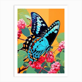 Pop Art Pipevine Swallowtail Butterfly 4 Art Print