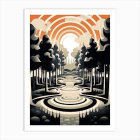 Landscape Geometric Abstract Illustration 1 Art Print