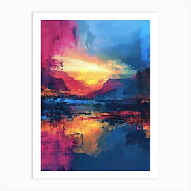 Sunset Canvas | Pixel Art Series 1 Art Print