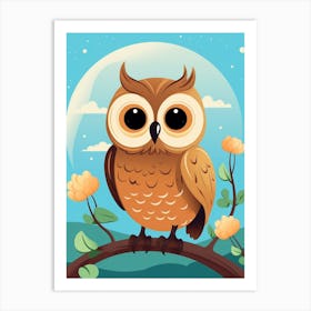 Baby Animal Illustration  Owl 2 Art Print