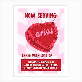 Aries Cake Zodiac Art Print Art Print