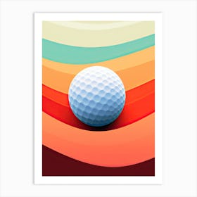 Golf Ball On A Colorful Background Art Print