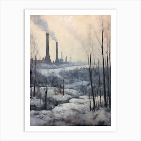 Winter City Park Painting Gas Works Park Seattle 1 Art Print