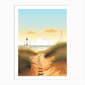 Baltic Sea And North Sea, Minimalist Ocean and Beach Retro Landscape Travel Poster Set #6 Art Print