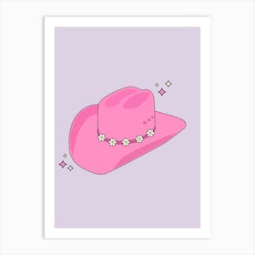 Cowboy Hat Purple And Pink Art Print