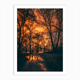 Sunset In The Park Art Print