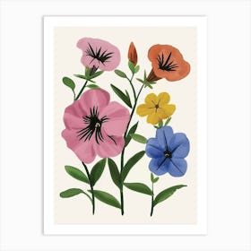 Painted Florals Petunia 2 Art Print