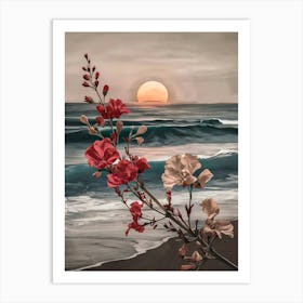 Sunset At The Beach 3 Art Print