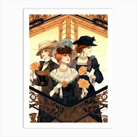 Titanic Ladies Art Deco Illustration 3 Art Print