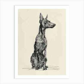 Manchester Terrier Dog Line Sketch 2 Art Print