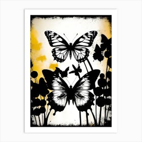 Butterfly Silhouettes 1 Art Print