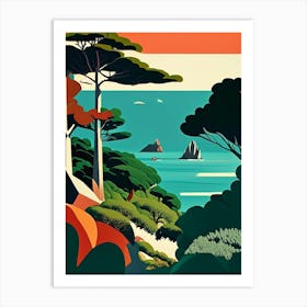 Atlantic Islands Of Galicia National Park Spain Retro Art Print