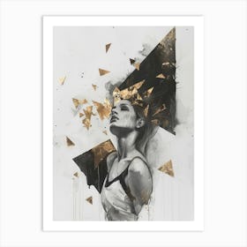 Gold And Black 60 Art Print