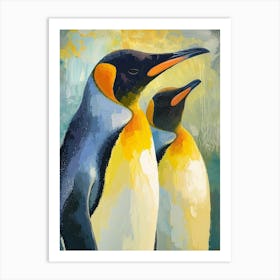 King Penguin Cuverville Island Colour Block Painting 3 Art Print