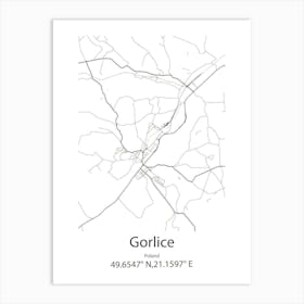 Gorlice,Poland Minimalist Map Art Print