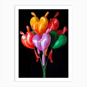 Bright Inflatable Flowers Bleeding Heart 5 Art Print