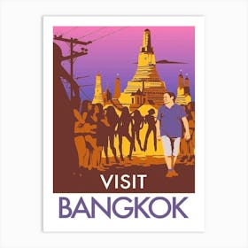 Bangkok For Tourists, Travel Poster Art Print