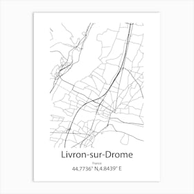 Livron Sur Drome,France Minimalist Map Art Print