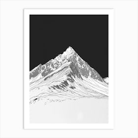 Ben Wyvis Mountain Line Drawing 3 Art Print