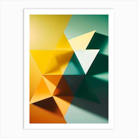 Prismatic Convergence: Geometric Abstract Digital Art Art Print