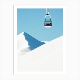 Popova Sapka, North Macedonia Minimal Skiing Poster Art Print