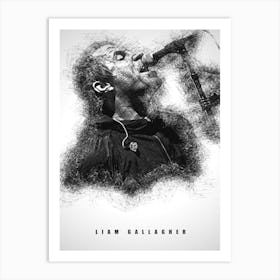 Liam Gallagher Guitarist Sketch Art Print