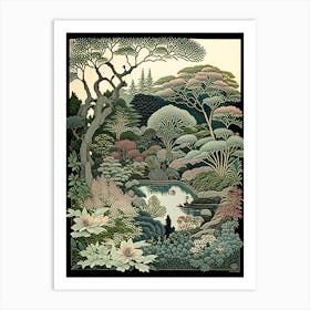 Portland Japanese Garden 1, Usa Vintage Botanical Art Print