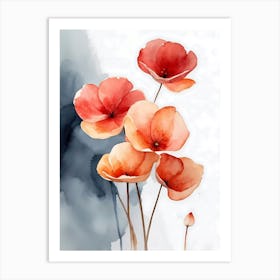 Watercolor Poppies 3 Art Print