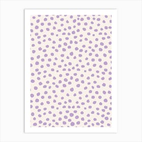 Animal Print Brushstroke, Purple Polka Dots Art Print