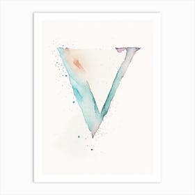 V  For Vegetables, Letter, Alphabet Minimalist Watercolour 3 Art Print