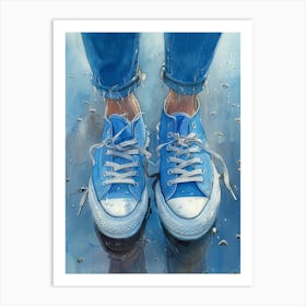 Blue Converse Sneakers 1 Art Print