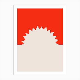 Retro Minimal Sunset Red Art Print