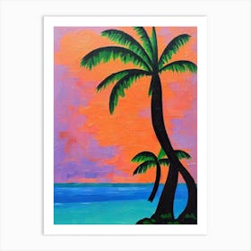 Coconut Tree Cubist Painting Art Print