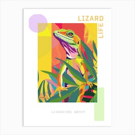 Lizard Modern Gecko Illustration 2 Poster Art Print
