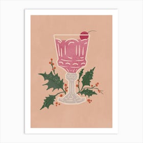 Holly Berry Cocktail Art Print