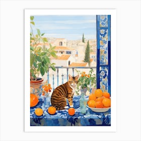 Cat On The Balcony Art Print