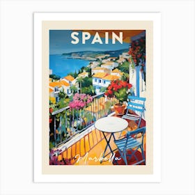 Marbella Spain 4 Fauvist Painting Travel Poster Art Print