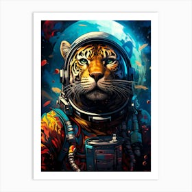 Tiger In Space Art Print