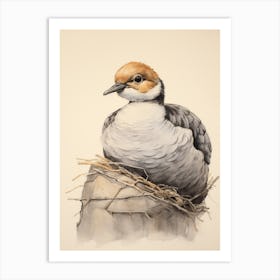 Storybook Animal Watercolour Duck 2 Art Print