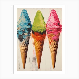 Pop Art Colourful Ice Cream Inspired 4 Art Print