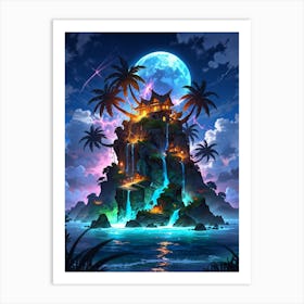 Island In The Moonlight Art Print