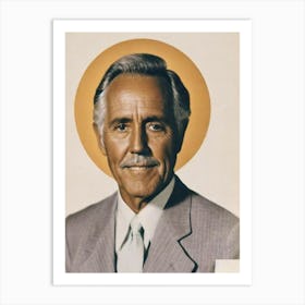 Jason Robards Retro Collage Movies Art Print