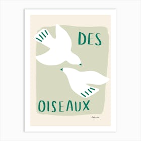 Des Oiseaux Birds Green Art Print