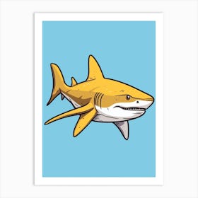 A Lemon Shark In A Vintage Cartoon Style 4 Art Print