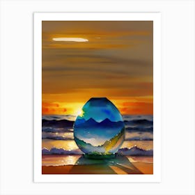 Glass Vase At Sunset Art Print