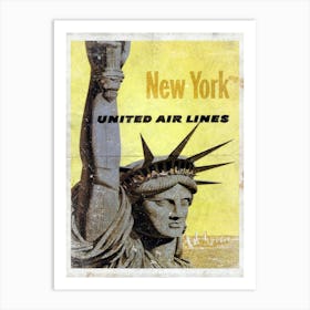 Vintage Travel Poster ― New York United Airlines Art Print