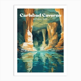Carlsbad Caverns National Park Cave Modern Travel Illustration Art Print