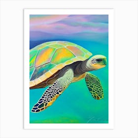 Olive Ridley Sea Turtle (Lepidochelys Olivacea), Sea Turtle Paul Klee Inspired 1 Art Print
